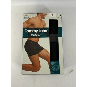 Tommy John 360 Support 2pk Black Boxer Briefs 4” Inseam Black NIB